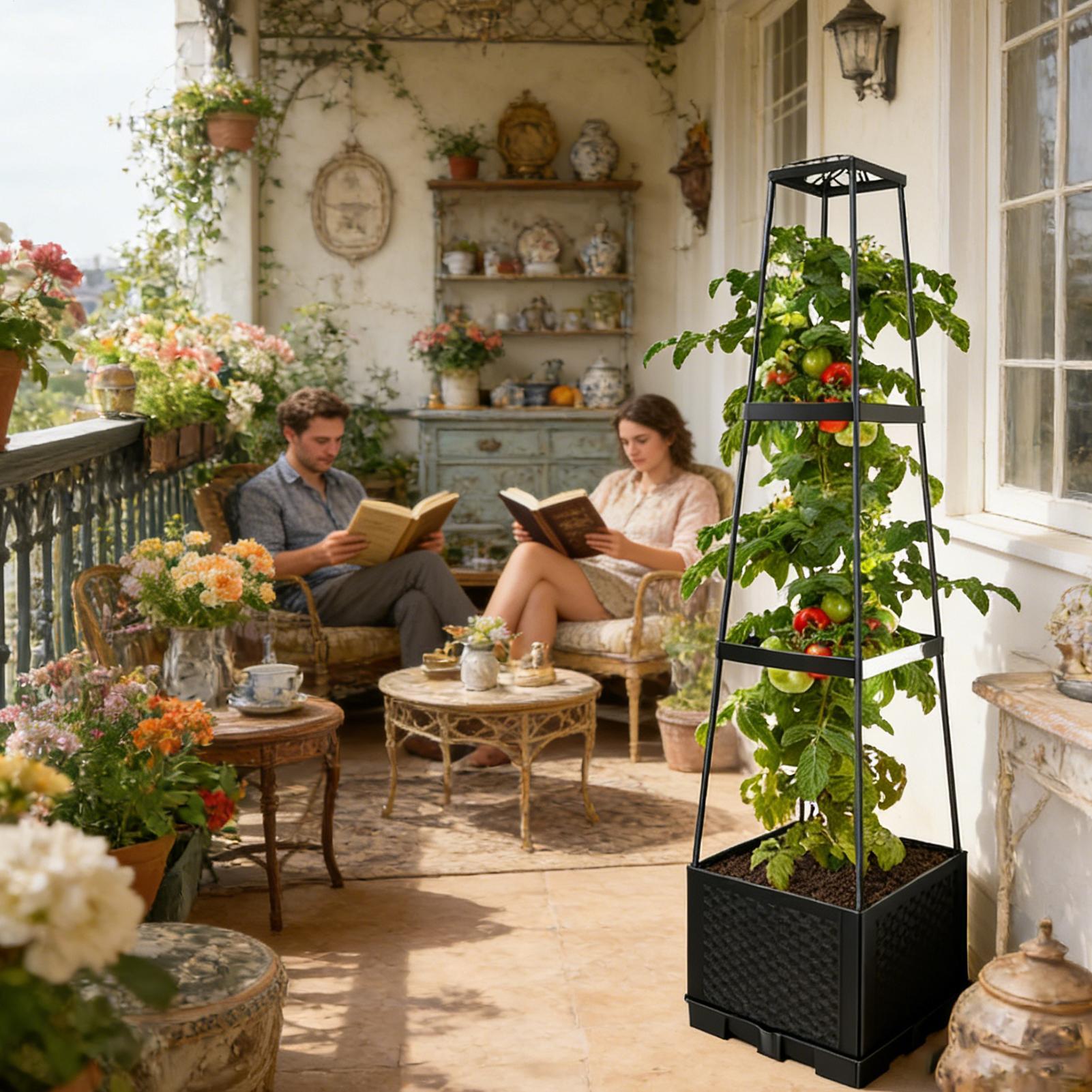 Self-Watering Planter - Raised Planter With Trellis 114cm Self-Watering