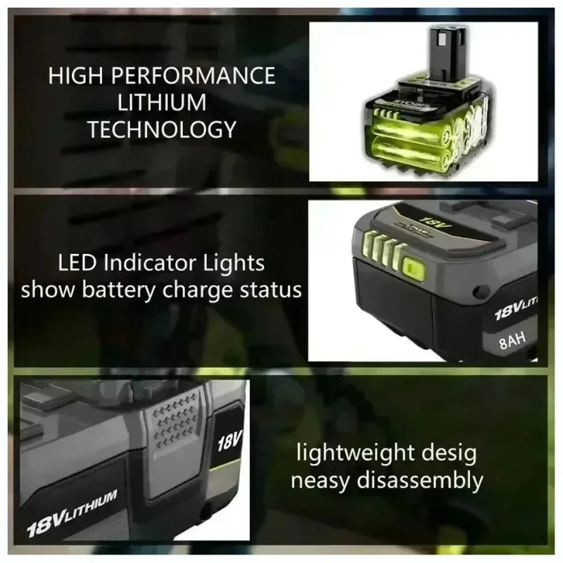 RYOBI 18V Battery 8.0Ah Large‑ - Gardening Tools Ryobi review and price