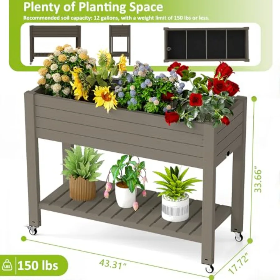 Raised Garden Bed with Legs, 3 - Self-Watering Planter review and price