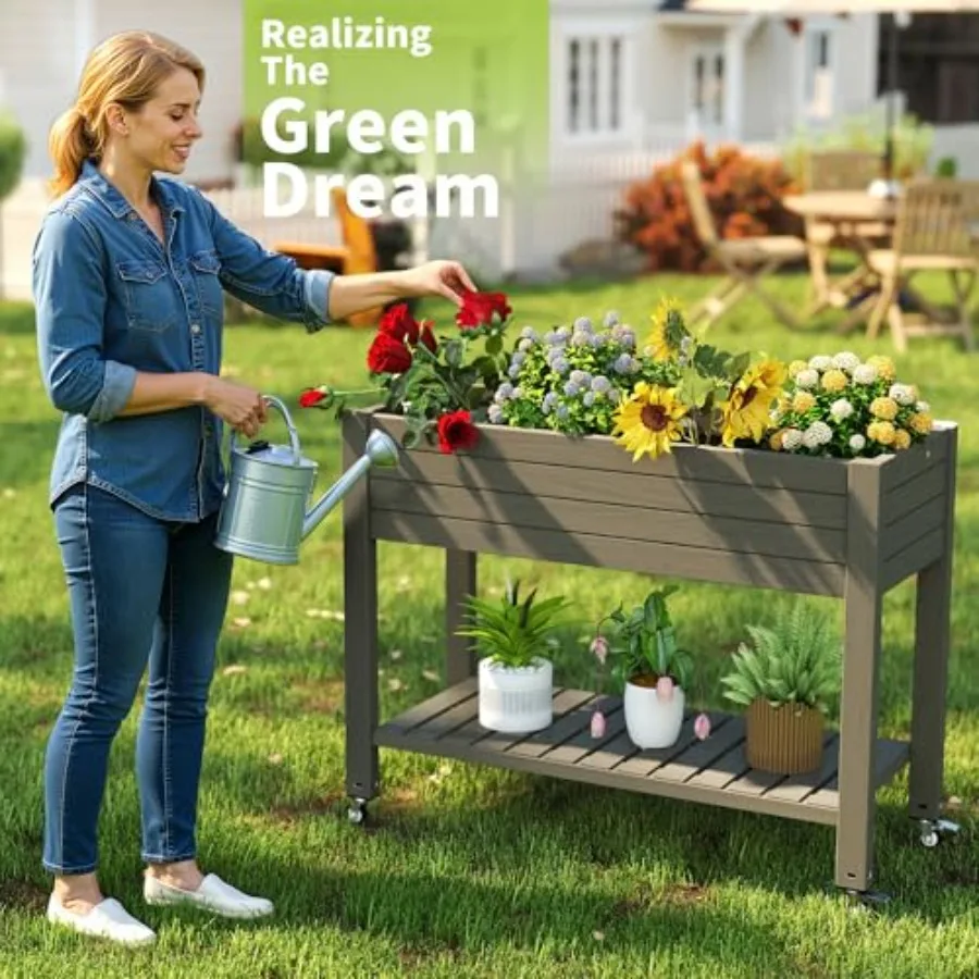 Raised Garden Bed with Legs, 3 - Self-Watering Planter review and price