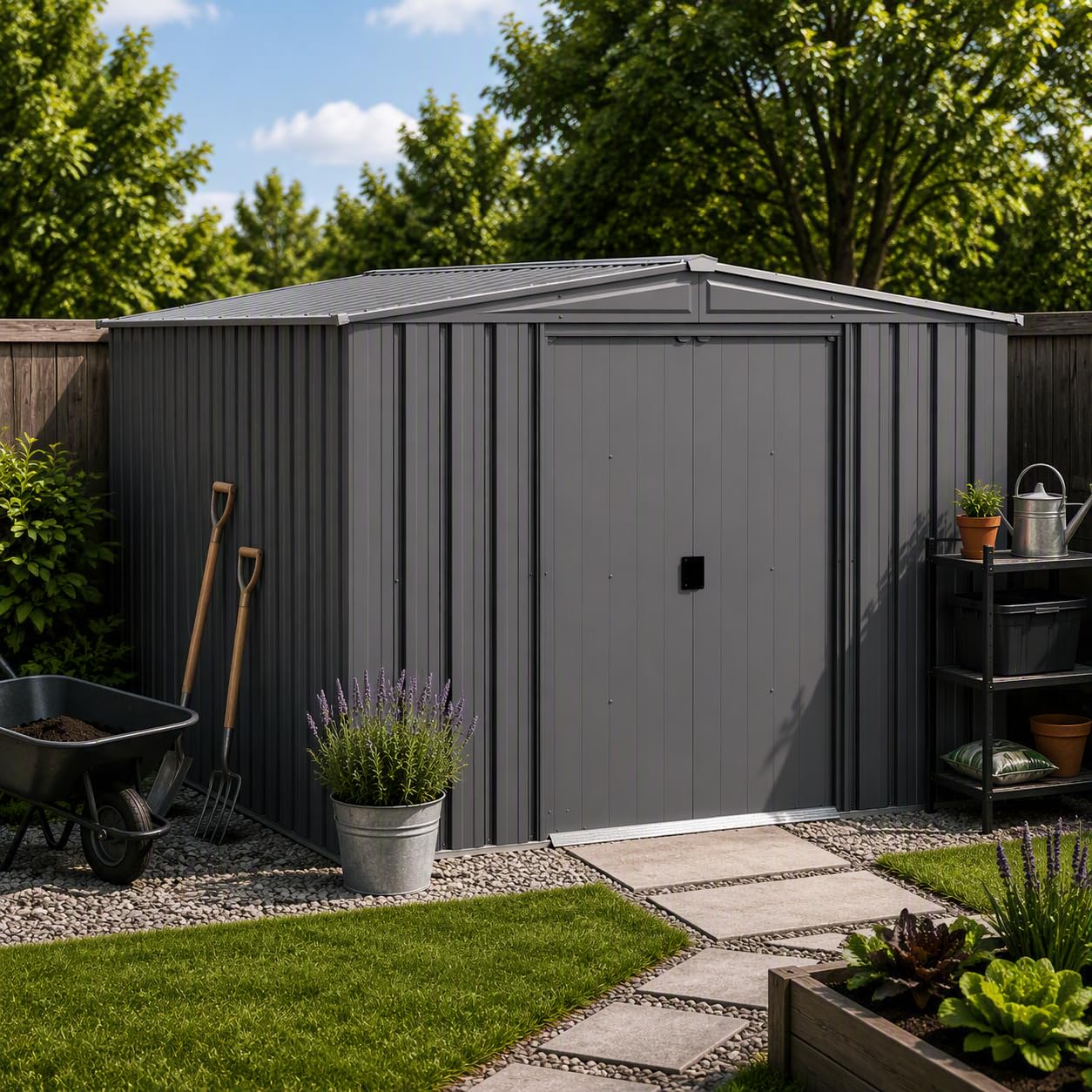 Steel Storage Shed Weatherproo - Gardening Tools And Equipment review and price