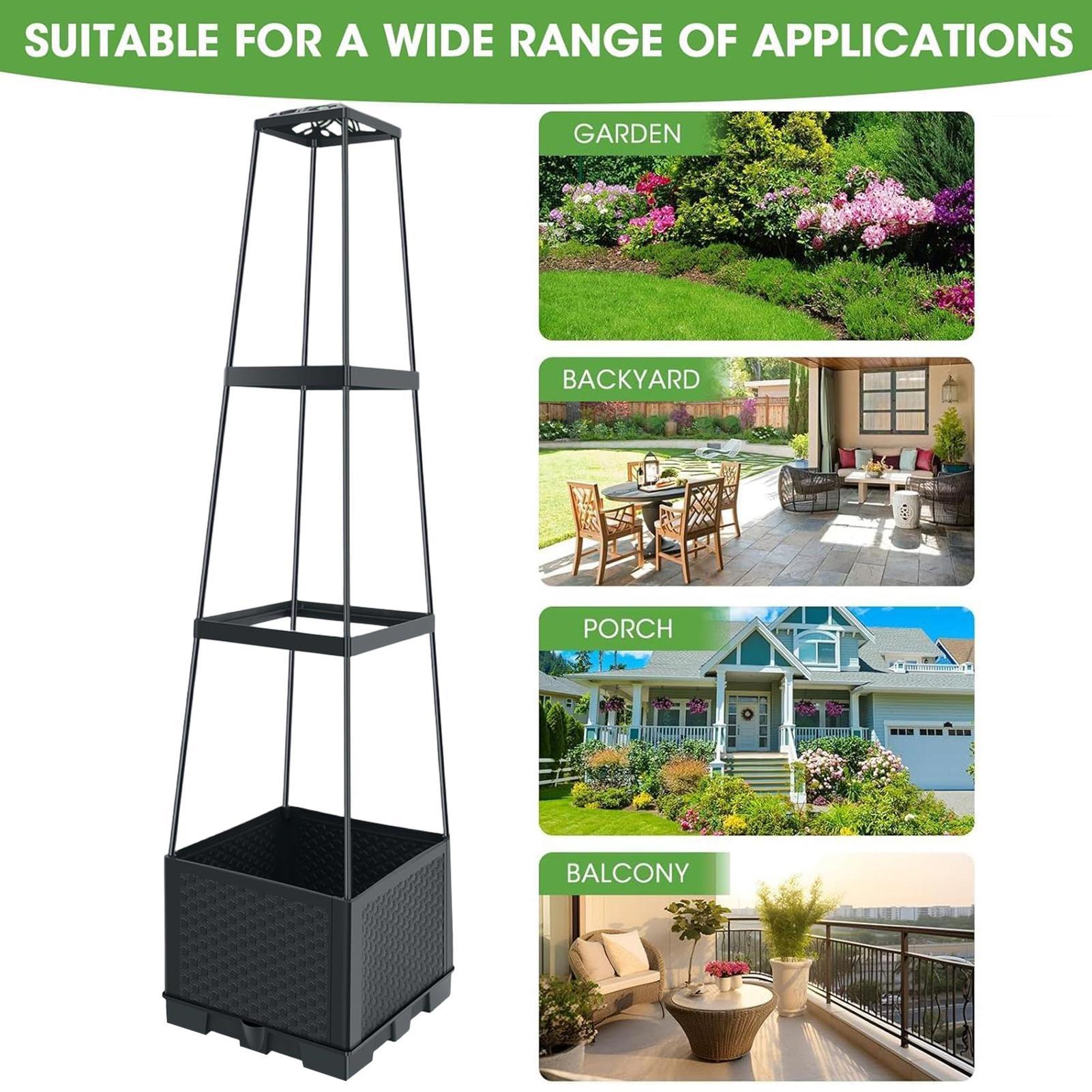 Raised Planter With Trellis 11 - Self-Watering Planter review and price