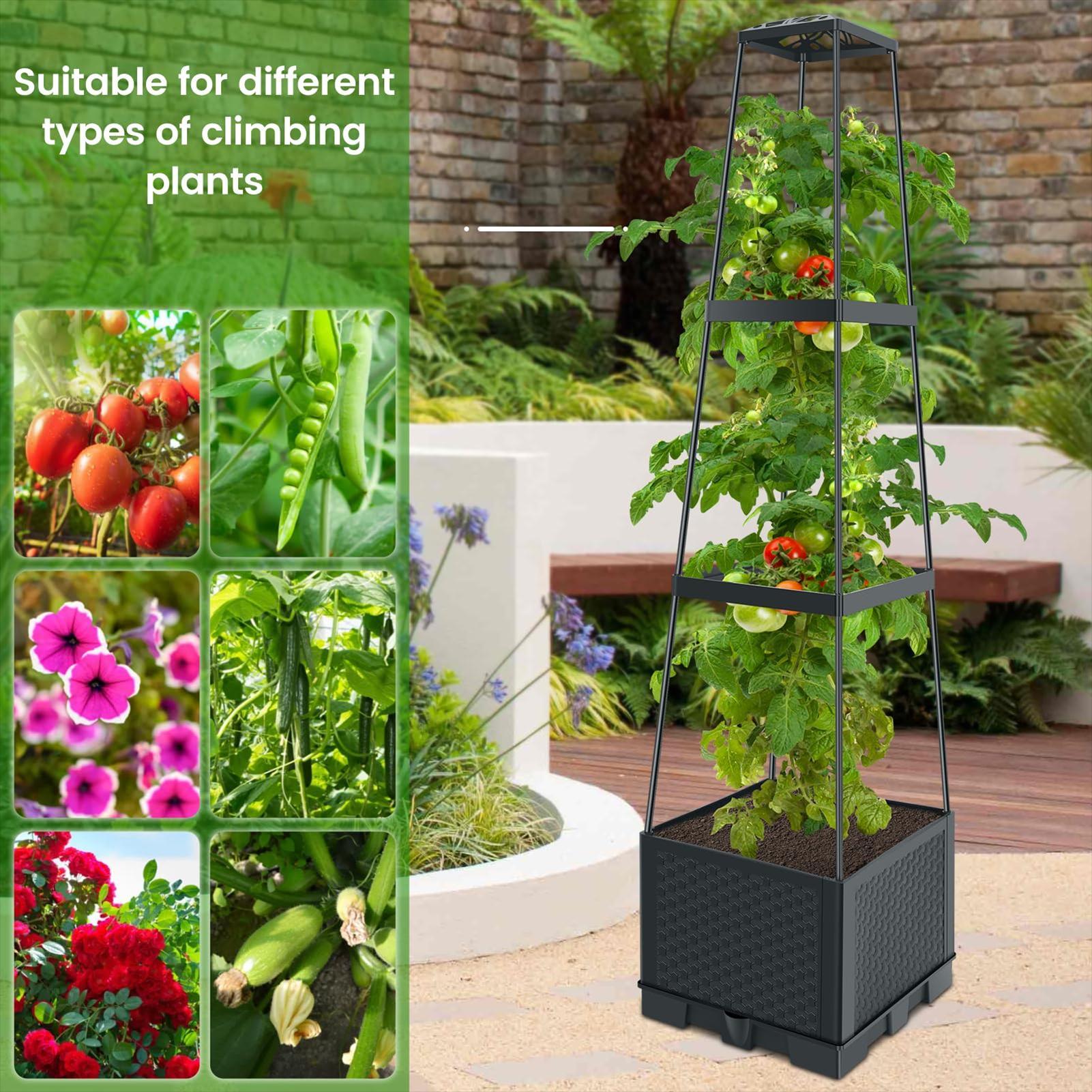 Raised Planter With Trellis 11 - Self-Watering Planter review and price