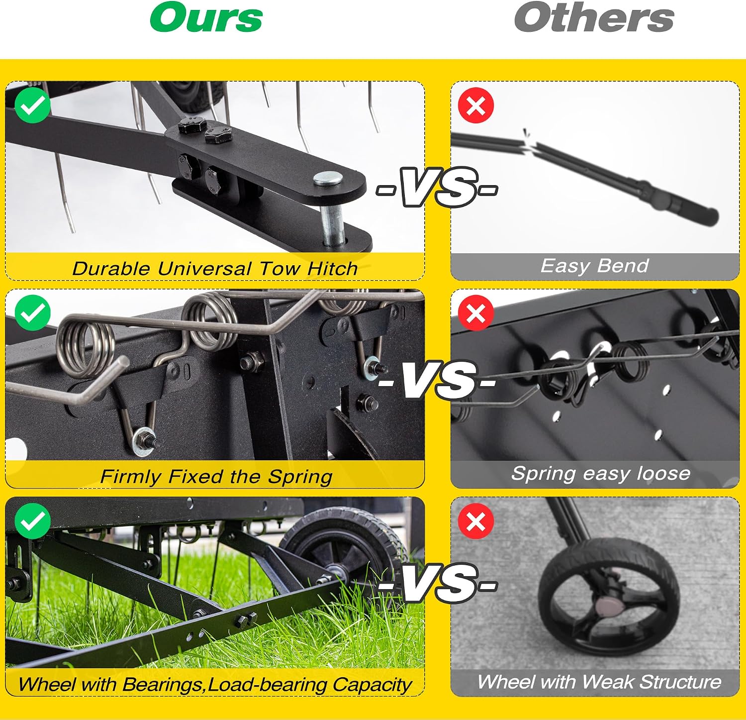 Tow Behind Lawn Dethatcher Rak - Gardening Tools And Equipment review and price