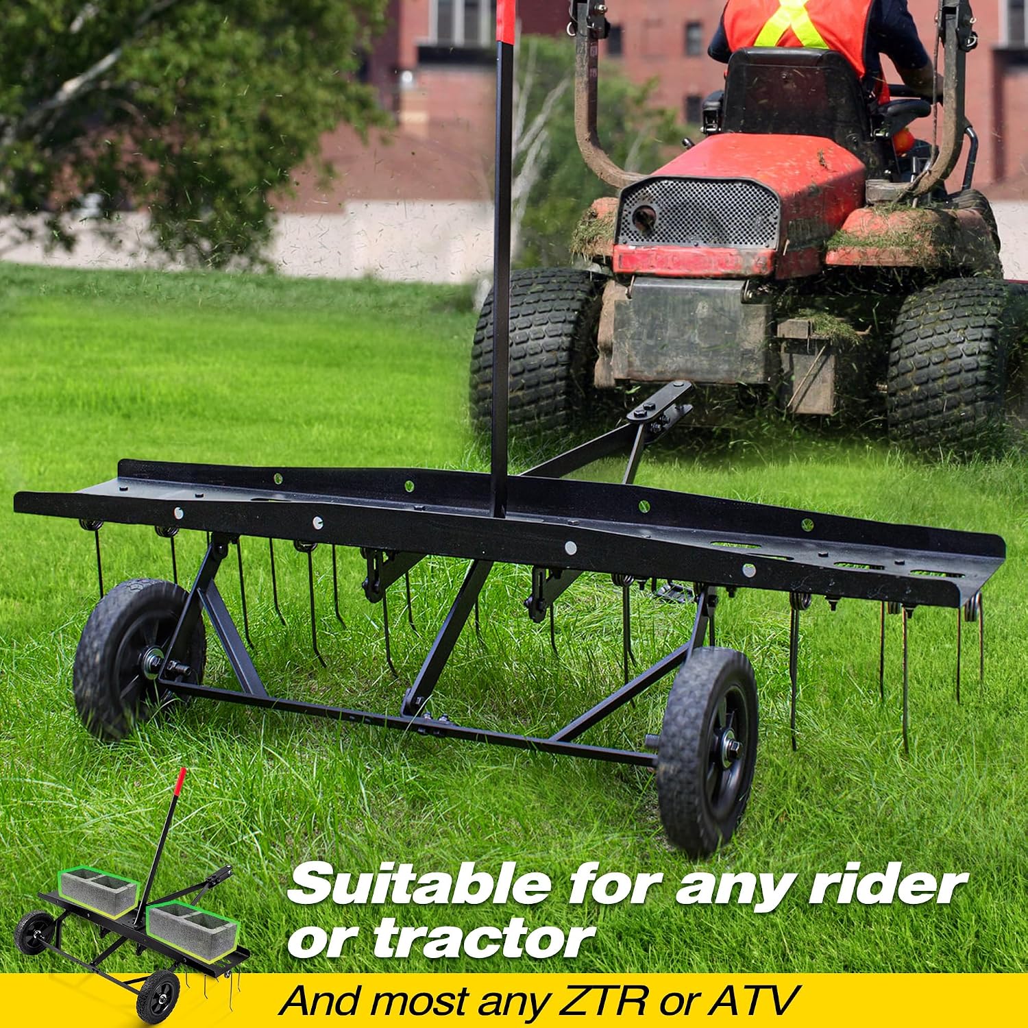 Tow Behind Lawn Dethatcher Rak - Gardening Tools And Equipment review and price