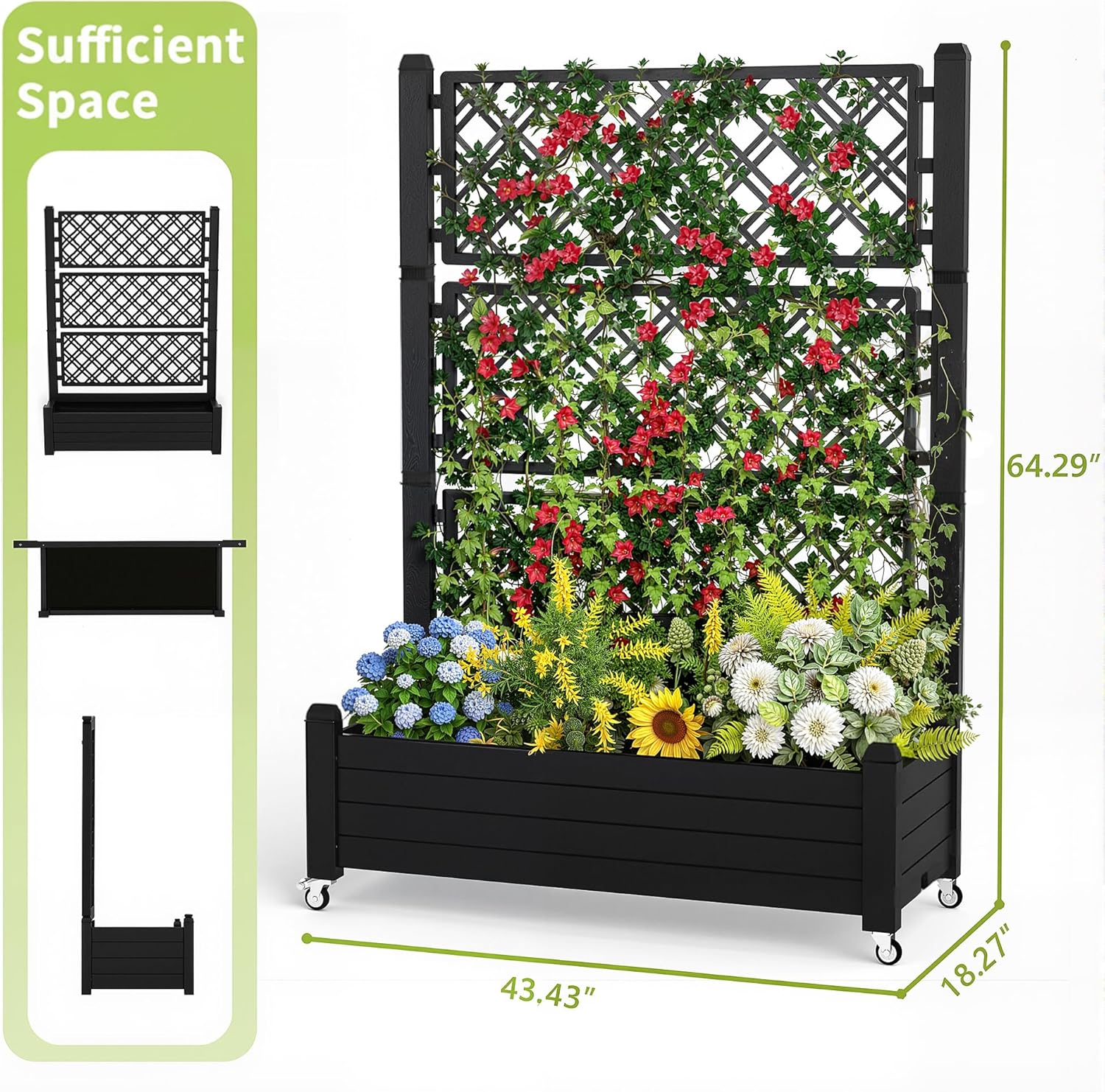Raised Garden Bed with Trellis - Self-Watering Planter review and price