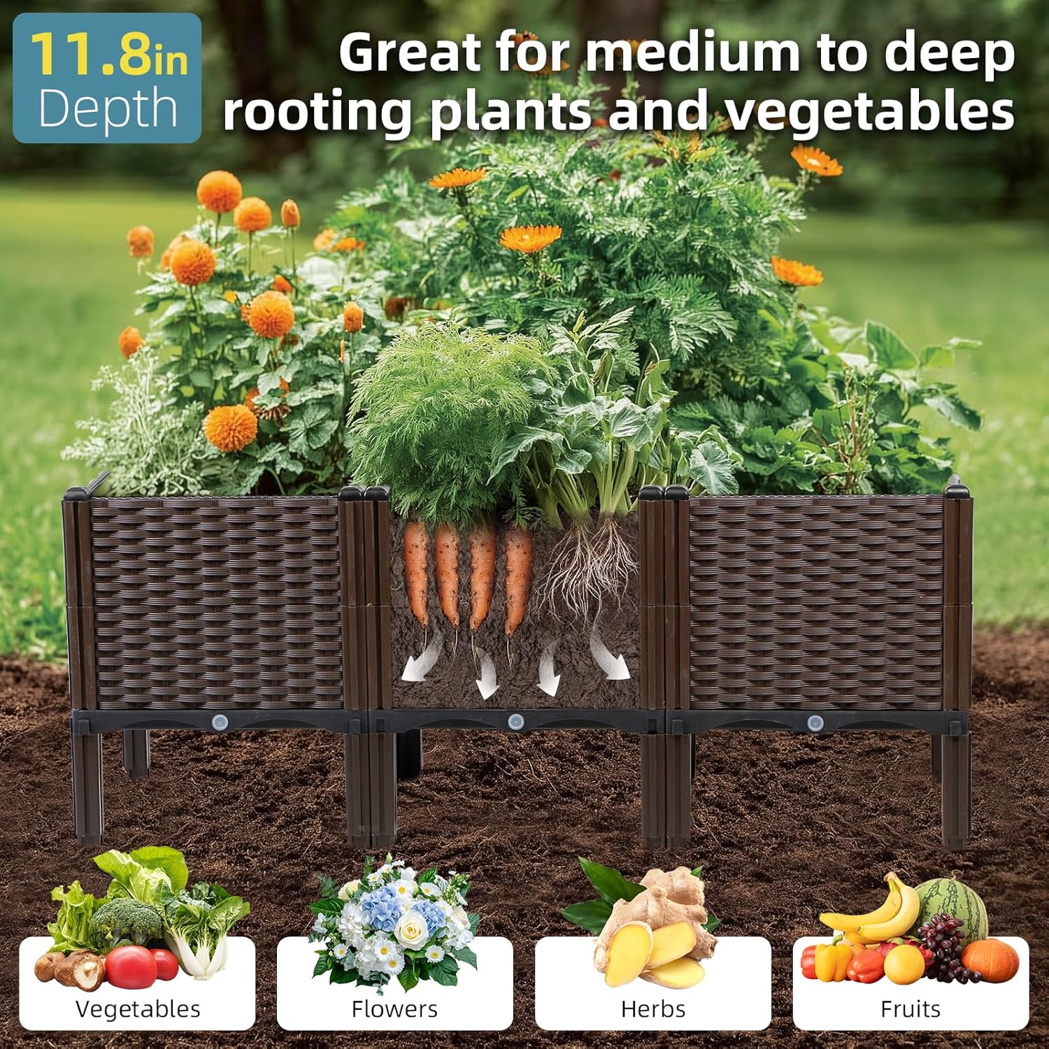 Outdoor Gardening Rattan Plant - Self-Watering Planter review and price