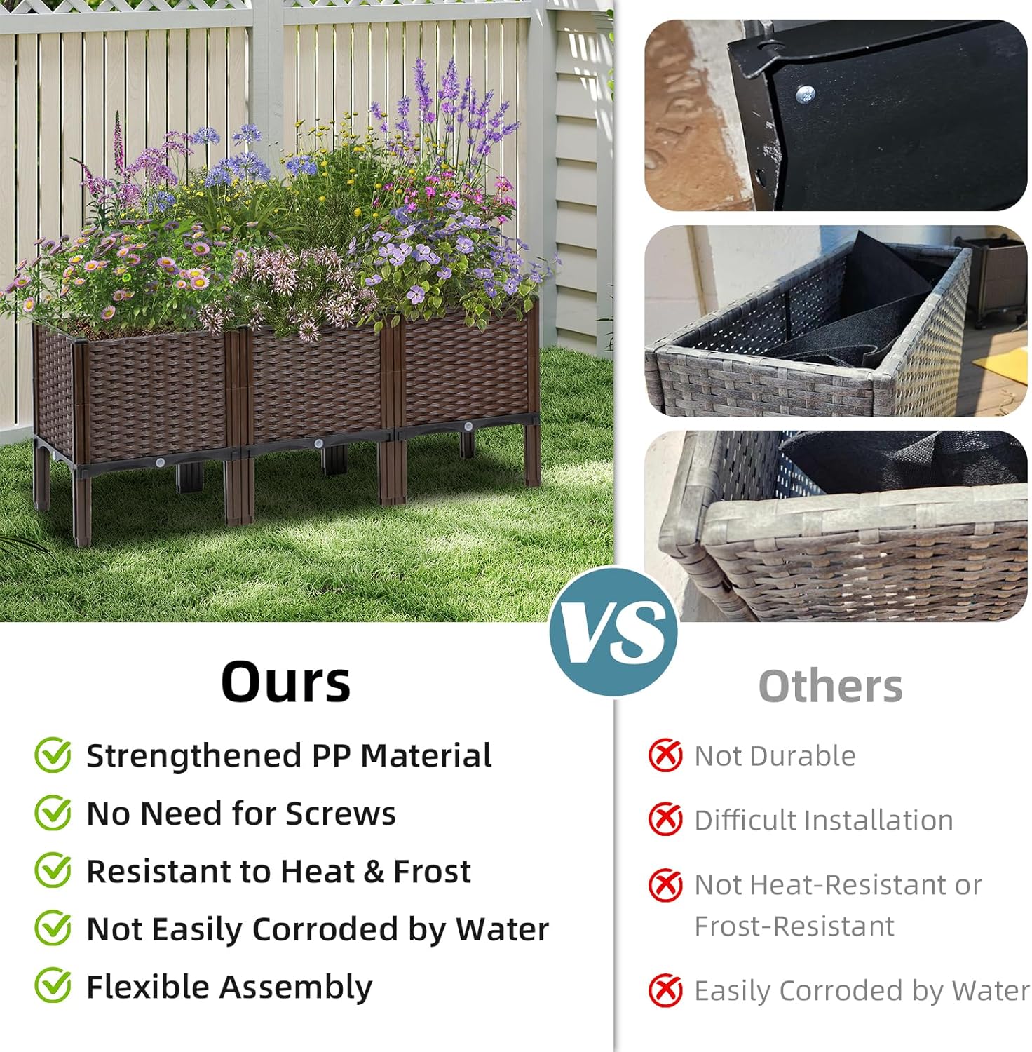 Outdoor Gardening Rattan Plant - Self-Watering Planter review and price